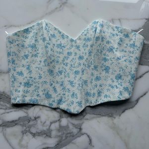 Zara blue floral corset NEVER WORN